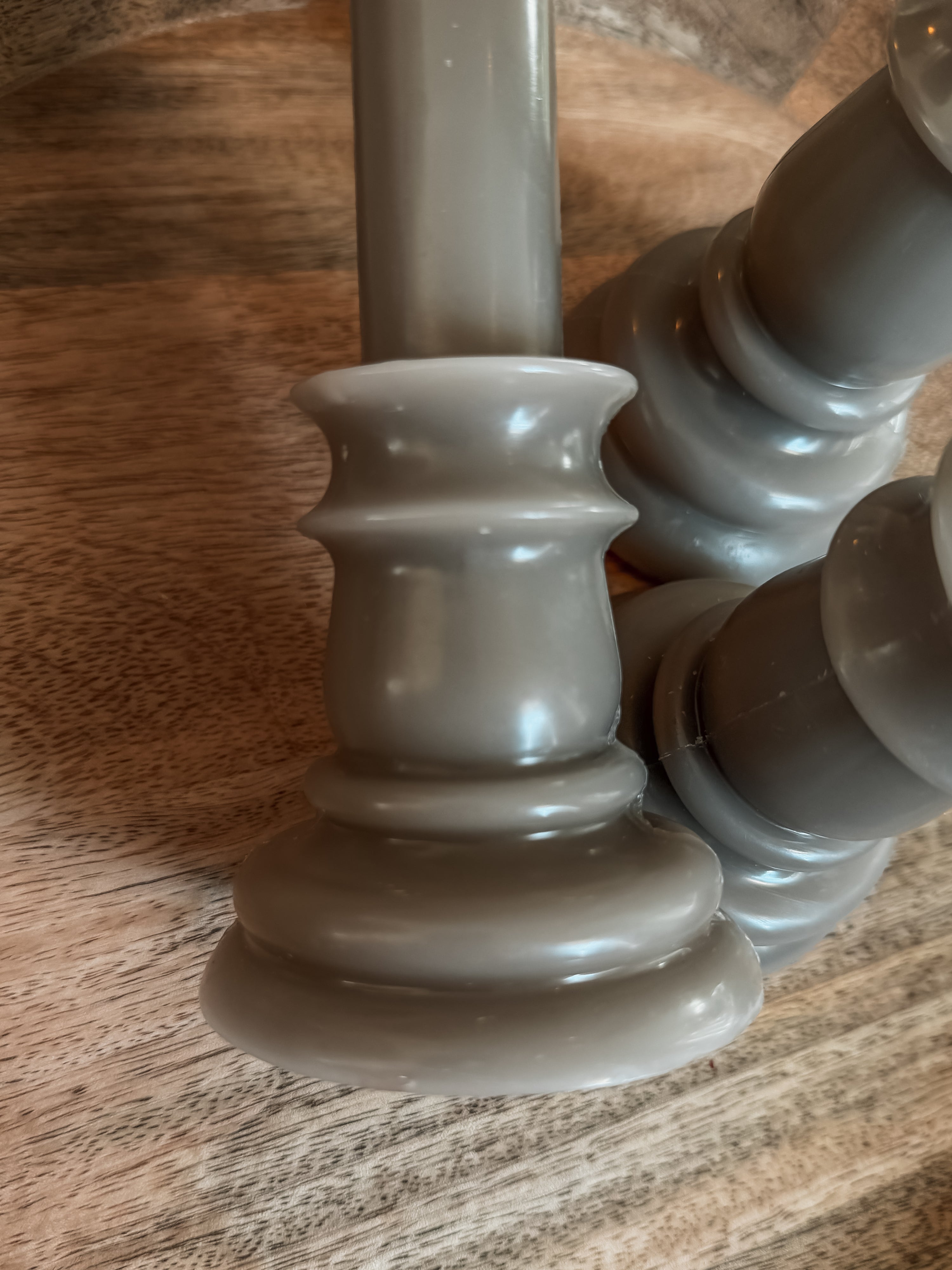 Kandelaar kaars L taupe