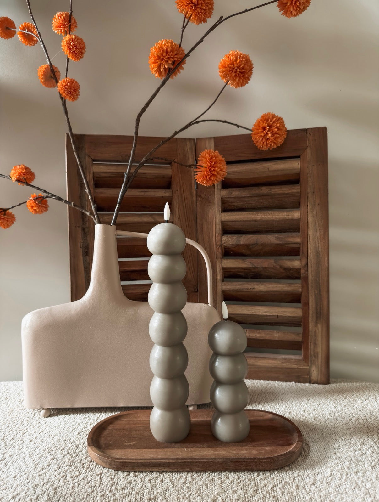 Bubbel staand kort taupe